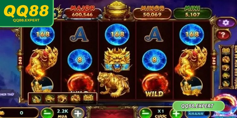 Kho Báu Tứ Linh QQ88 Chinh Phục Vòng Quay May Mắn Lớn 3 Siêu phẩm mang tới các biểu tượng phong phú