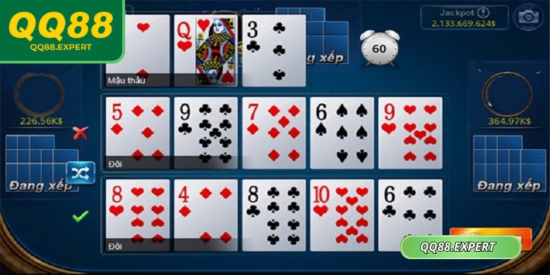 Chú ý trong việc xếp bài để nâng cao cơ hội nhận thưởng lớn