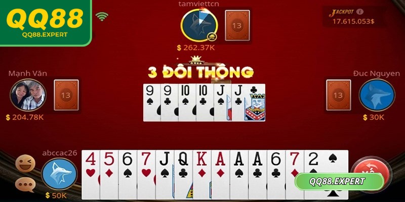 Tiến Lên Miền Nam QQ88 Trải Nghiệm Chiến Thuật Đỉnh Cao 2 Điểm thưởng được cộng khi chặt heo